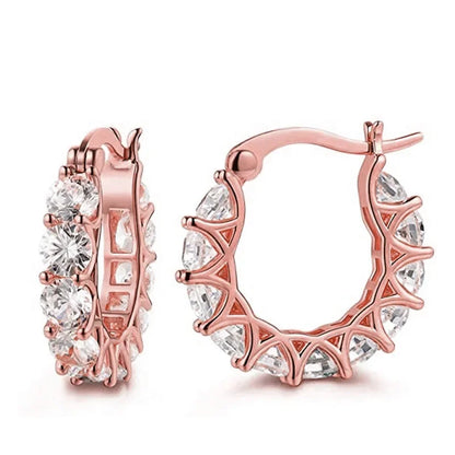 ZUPHAR Luxury Full Zirconia Hoop Earrings – Gold Stainless Steel
