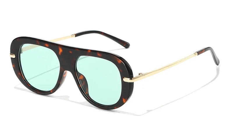 Black & Gold Oval UV400 Sunglasses for Women