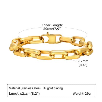 ZUPHAR Bold Gold Chain Bracelet for Men – Stainless Steel Streetwear