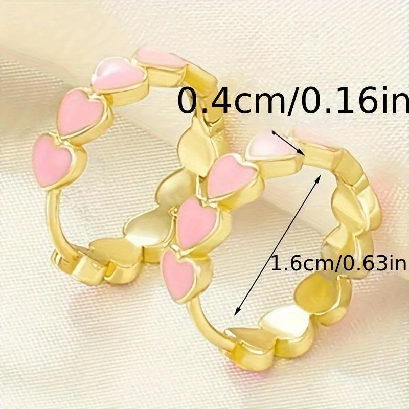 ZUPHAR Heart Hoop Earrings – Gold Zinc Alloy Fashion Jewelry
