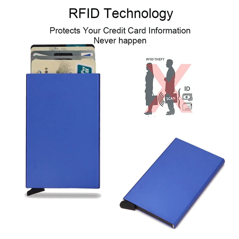 RFID Smart Pop-Up Wallet – Ultra-Slim Metal Card Holder