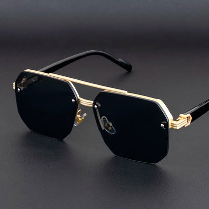 Men's Polarized Lens Sunglasses — UV Protection, Half Frame, Gradient