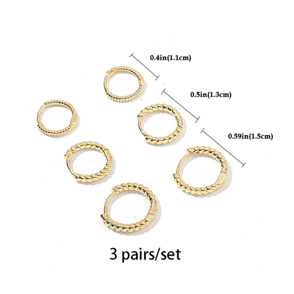 ZUPHAR Twist Circle Hoop Earrings Set – Stainless Steel Geometric Jewelry