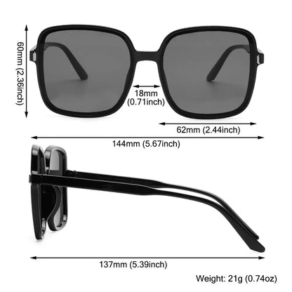 ZUPHAR™ Oversized Tortoise Square Sunglasses – UV Protection