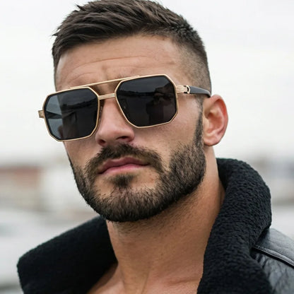 Double Beam Large Frame Sunglasses - Retro Oversized Style | Unisex UV400