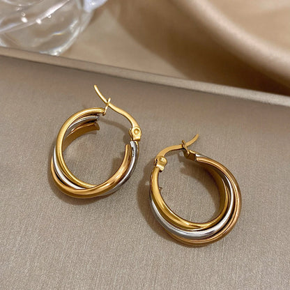 ZUPHAR™ Twisted U-Shape Hoop Earrings – Waterproof Stainless Steel for Women