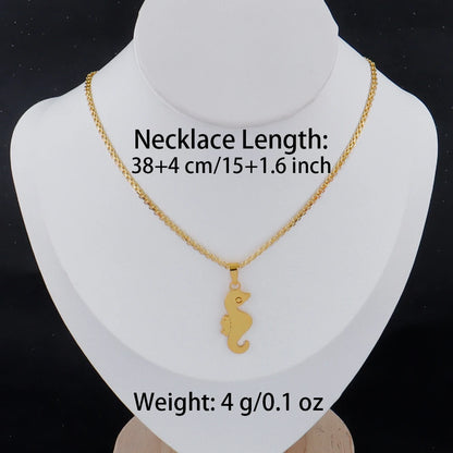 Gold Girl Silhouette Pendant Necklace - 18K Gold Plated Stainless Steel | Gift for Men & Women