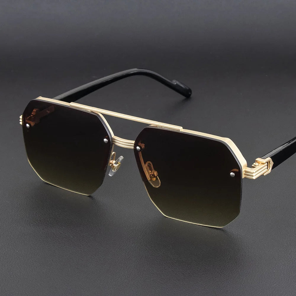 ZUPHAR Retro Double Bridge Sunglasses – UV400 Metal Frame Unisex