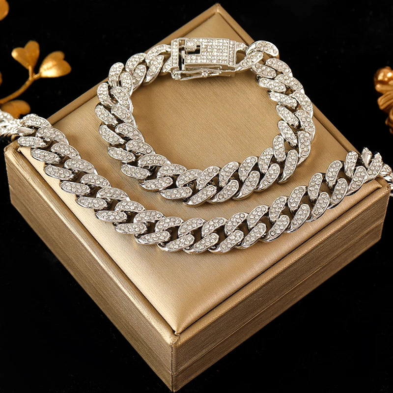 Cuban Chain Necklace & Bracelet Set — Women | ZUPHAR