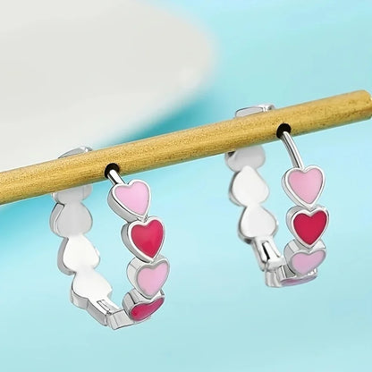 ZUPHAR Heart Hoop Earrings – Gold Zinc Alloy Fashion Jewelry