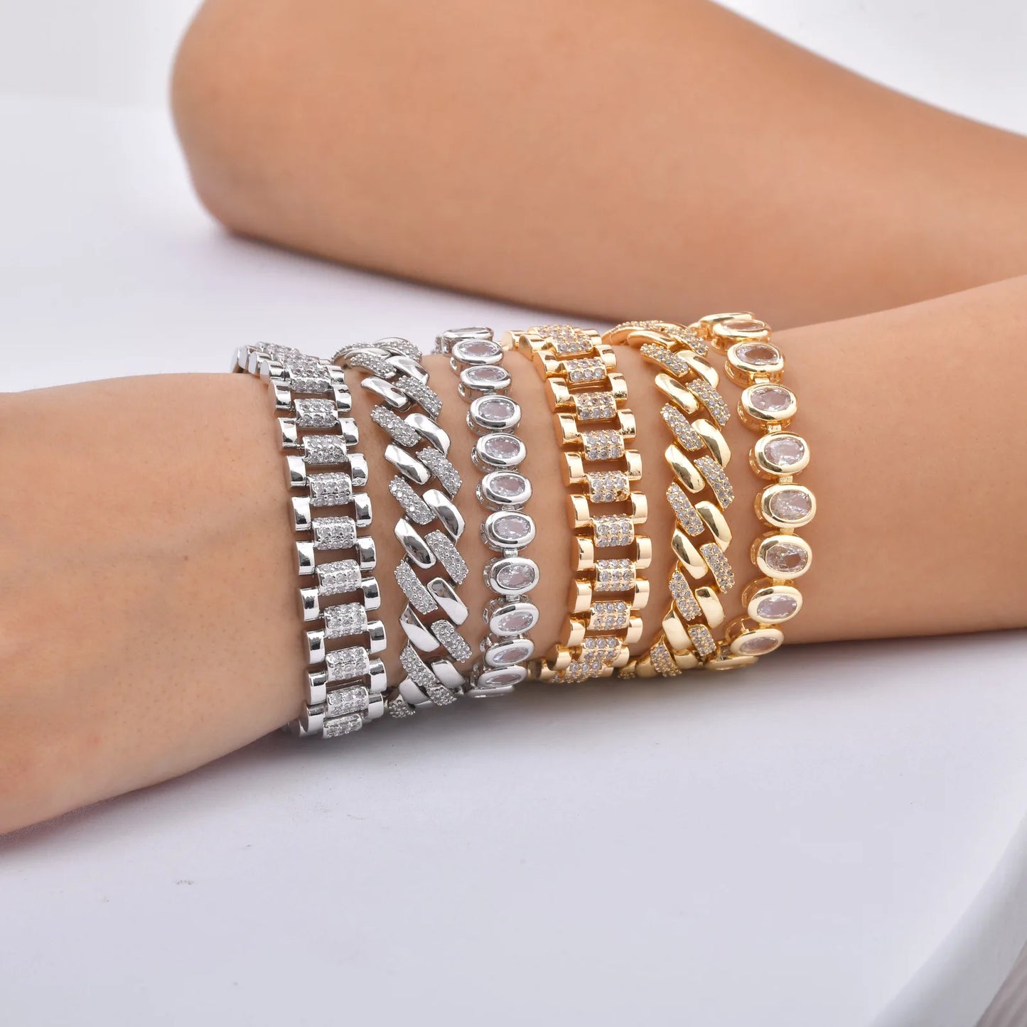 ZUPHAR™ Luxe Crystal Gold Chain Bracelet