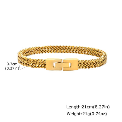 ZUPHAR Bold Gold Chain Bracelet for Men – Stainless Steel Streetwear