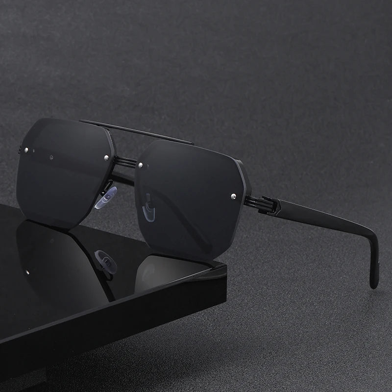 Rimless Rectangle Sunglasses — UV400 | Unisex | Women & Men