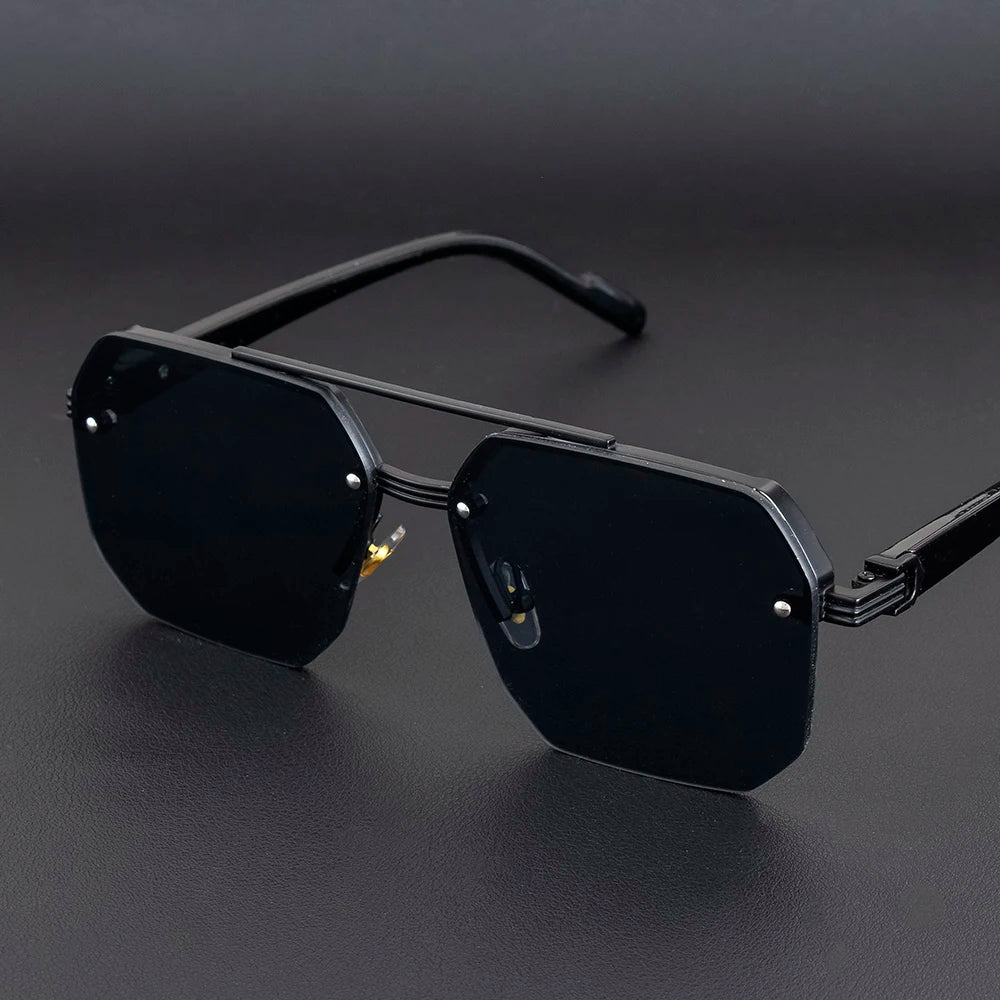 Men's Polarized Lens Sunglasses — UV Protection, Half Frame, Gradient
