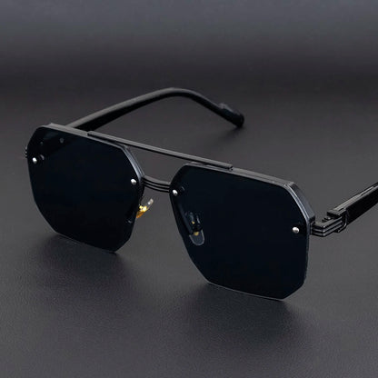 Men's Polarized Lens Sunglasses — UV Protection, Half Frame, Gradient