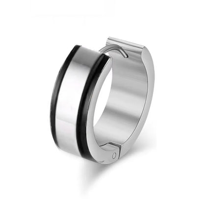 Women's Stainless Steel Blue Hoop Earrings
