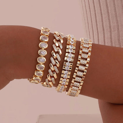 ZUPHAR™ Luxe Crystal Gold Chain Bracelet