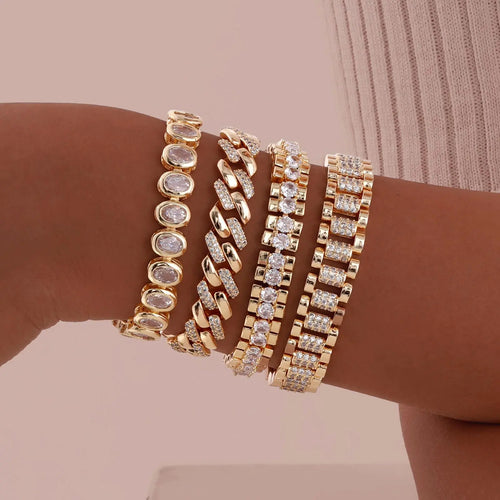 ZUPHAR™ Luxe Crystal Gold Chain Bracelet