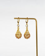 Gold Crystal Tassel Drop Earrings