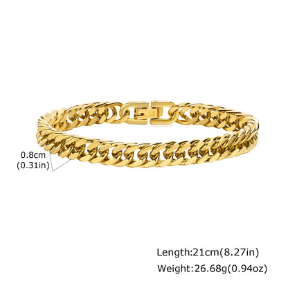 ZUPHAR Bold Gold Chain Bracelet for Men – Stainless Steel Streetwear