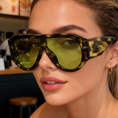 Oversized Shield Gradient Sunglasses – Unisex