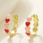 ZUPHAR Heart Hoop Earrings – Gold Zinc Alloy Fashion Jewelry