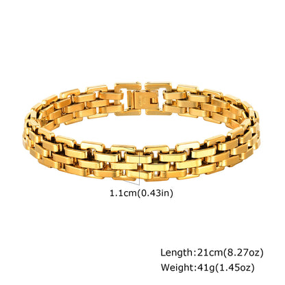 ZUPHAR Bold Gold Chain Bracelet for Men – Stainless Steel Streetwear
