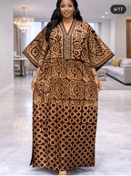 African Print Kaftan Maxi Dress