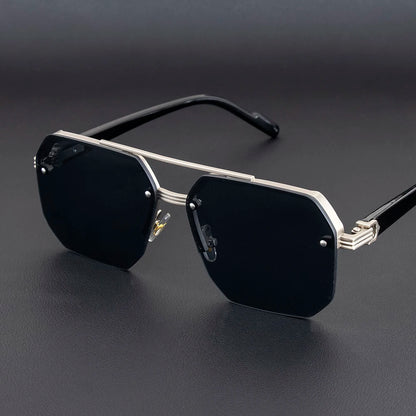 Men's Polarized Lens Sunglasses — UV Protection, Half Frame, Gradient