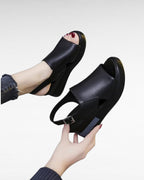 Peep-Toe Wedge Sandals