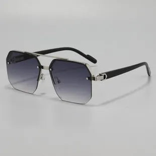 Men's Polarized Lens Sunglasses — UV Protection, Half Frame, Gradient
