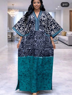 African Print Kaftan Maxi Dress