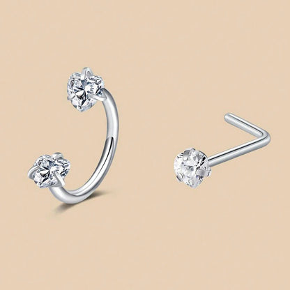 ZUPHAR CZ Nose Rings & Studs Set – Stainless Steel Body Jewelry 18G