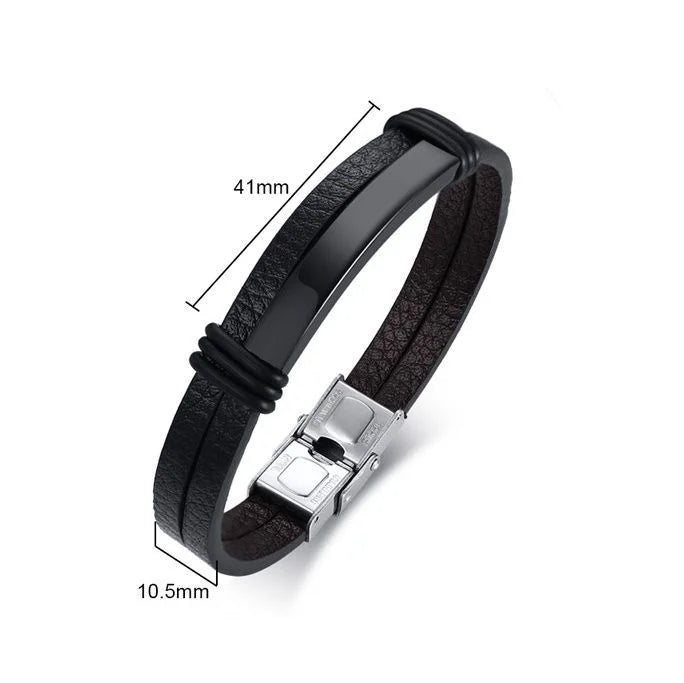 ZUPHAR™ Modern Leather & Stainless Steel Bracelet