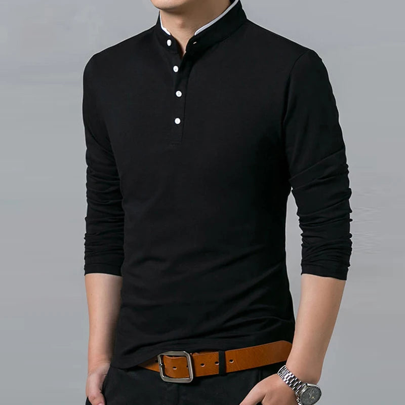 ZUPHAR™ Business Casual Long Sleeve Polo Shirt