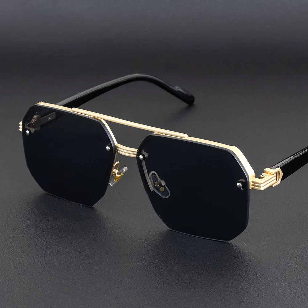 ZUPHAR Retro Double Bridge Sunglasses – UV400 Metal Frame Unisex