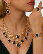 Gold-Tone Geometric Jewelry Set