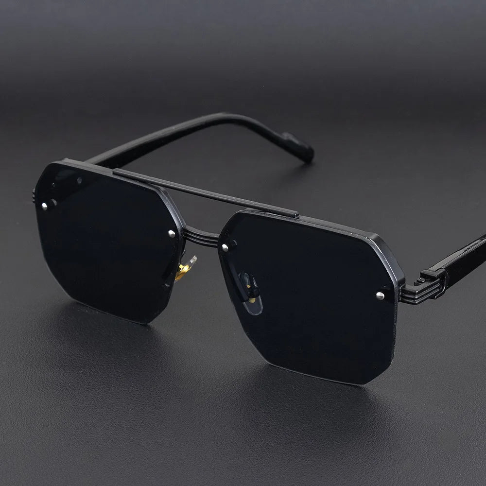 ZUPHAR Retro Double Bridge Sunglasses – UV400 Metal Frame Unisex