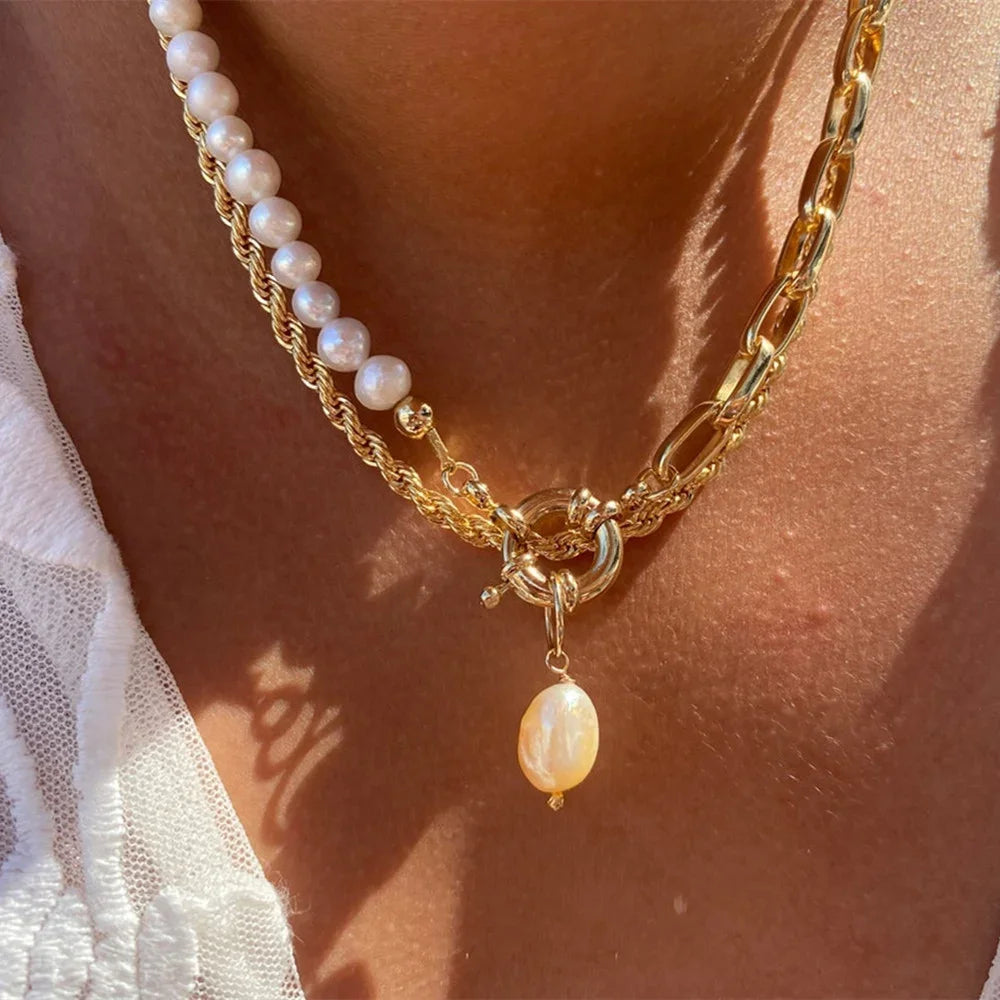 Women’s Layered Gold-Tone Heart & Coin Pendant Necklace
