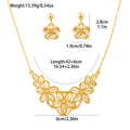 Gold-Plated Floral Necklace & Earrings Set