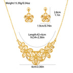 Gold-Plated Floral Necklace & Earrings Set