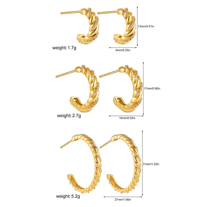 ZUPHAR Twist Circle Hoop Earrings Set – Stainless Steel Geometric Jewelry