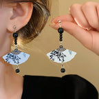 ZUPHAR™ Vintage Fan Drop Earrings – Elegant Acrylic Tassel Earrings