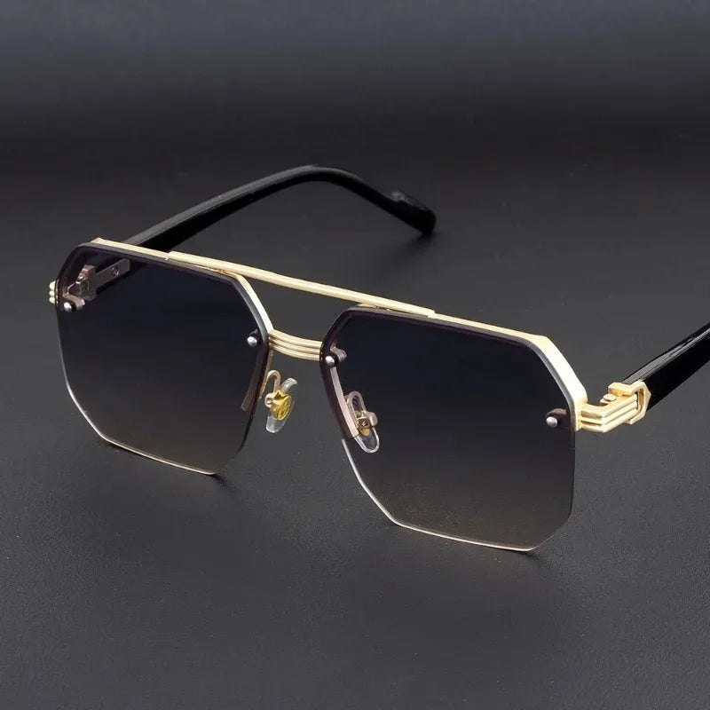 ZUPHAR Retro Double Bridge Sunglasses – UV400 Metal Frame Unisex