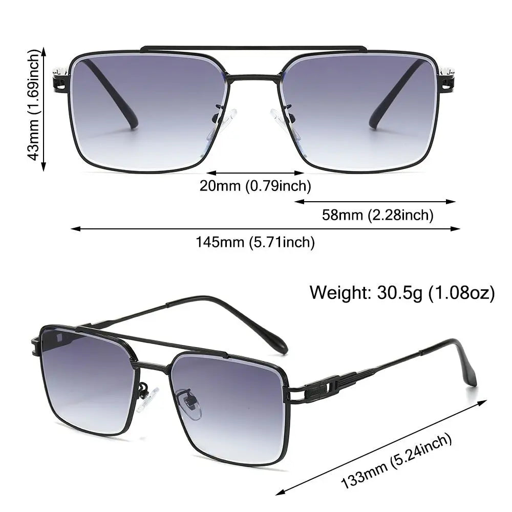 Double Bridge Cut-Edge Sunglasses UV400 — Unisex Gradient Shades | ZUPHAR