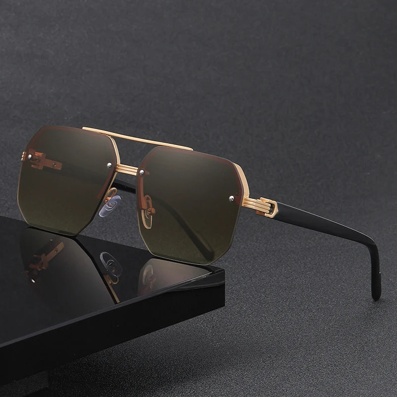 Rimless Rectangle Sunglasses — UV400 | Unisex | Women & Men