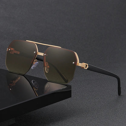 Rimless Rectangle Sunglasses — UV400 | Unisex | Women & Men