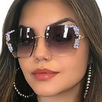 Crystal Frameless Sunglasses
