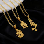 Gold Girl Silhouette Pendant Necklace - 18K Gold Plated Stainless Steel | Gift for Men & Women