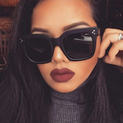 ZUPHAR Oversized Square Sunglasses for Women - Retro Big Frame with Gradient Lenses
